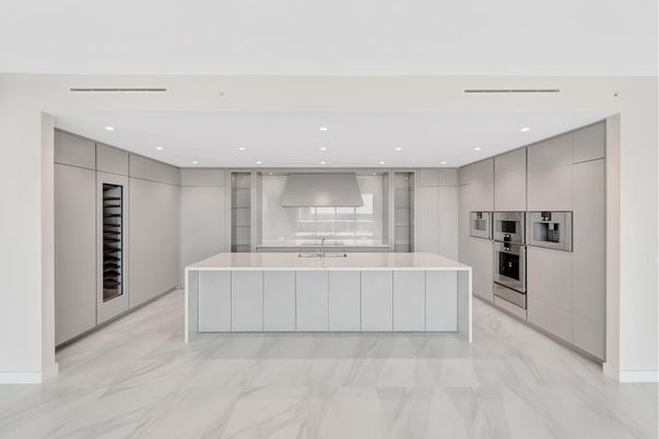Interior, Kitchen, Marble, Recessed Lighting, Stainless Steel Appliances