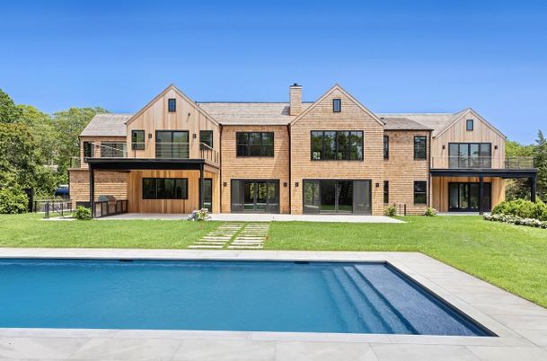 Backyard, Exterior, Facade, Brick Facade, Pool, Farmhouse