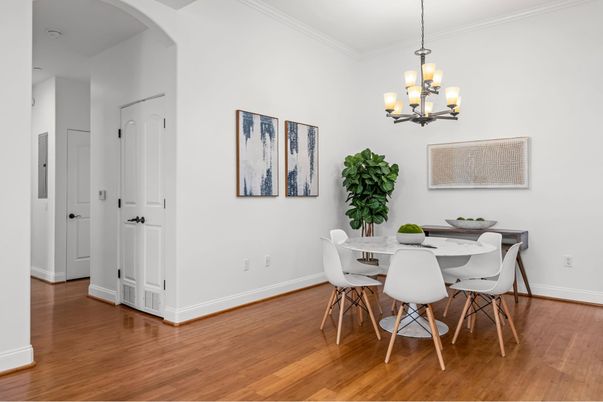 Chandelier, Dining room, Interior, Wood Texture Flooring