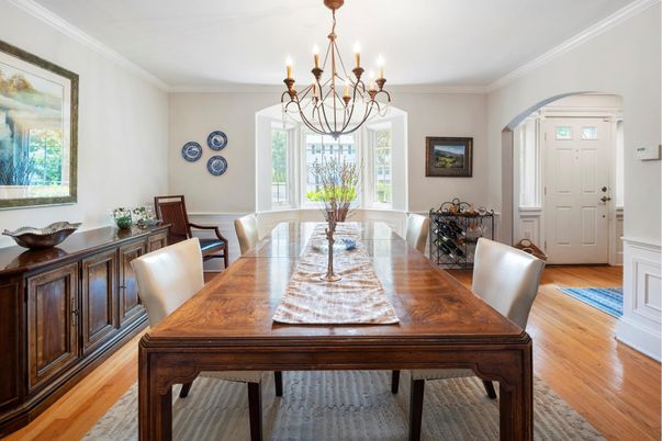 Chandelier, Dining room, Interior, Wood Texture Flooring