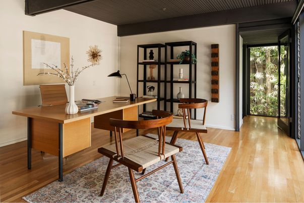 Home Office, Interior, Wood Texture Flooring