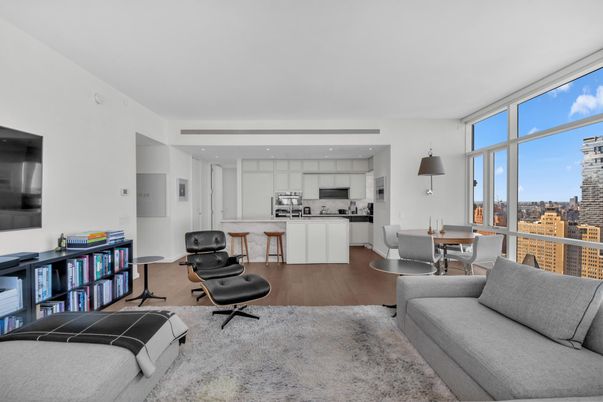 Dining room, Interior, Kitchen, Living room, Recessed Lighting, Stainless Steel Appliances, Wood Texture Flooring