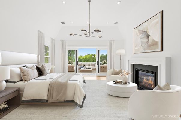 Bedroom, Chandelier, Fireplace, Interior, Pendant Lights, Recessed Lighting