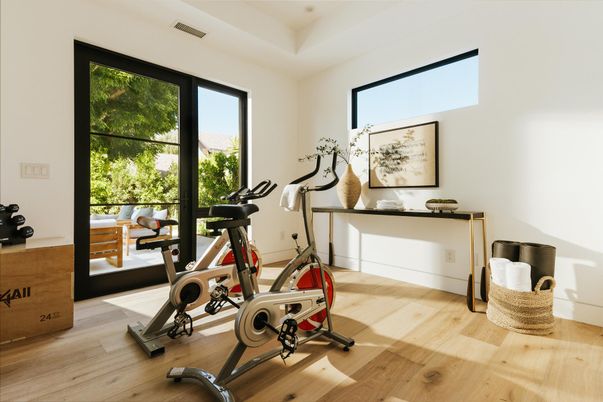 Fitness Equipment, Interior, Wood Texture Flooring