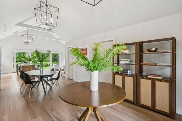 Chandelier, Dining room, Interior, Pendant Lights, Wood Texture Flooring
