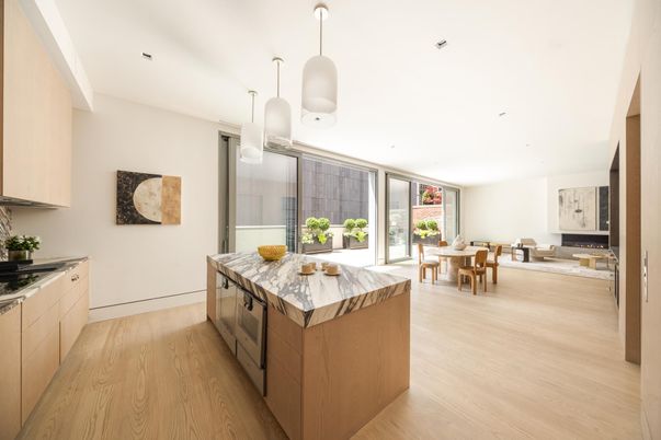 Dining room, Interior, Kitchen, Living room, Pendant Lights, Recessed Lighting, Wood Texture Flooring