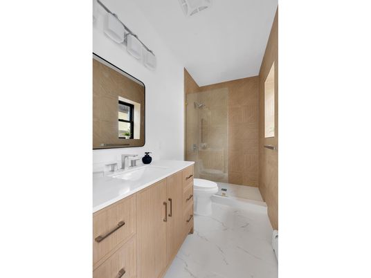 Bathroom, Dual Sink Vanities, Glass Shower, Interior, Marble