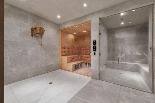 Bathroom, Interior, Recessed Lighting, Sauna Room