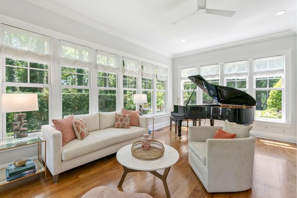 Interior, Living room, Piano, Recessed Lighting, Wood Texture Flooring