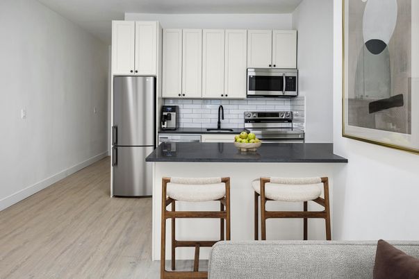 Interior, Kitchen, Stainless Steel Appliances, Wood Texture Flooring
