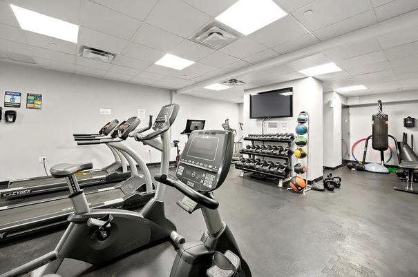 Fitness Equipment, Gym, Interior, Recessed Lighting