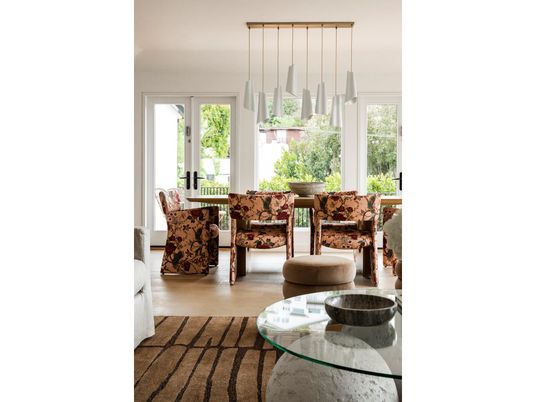 Interior, Living room, Pendant Lights, Wood Texture Flooring