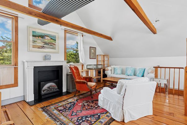 Fireplace, Interior, Living room, Wooden Beams, Wood Texture Flooring