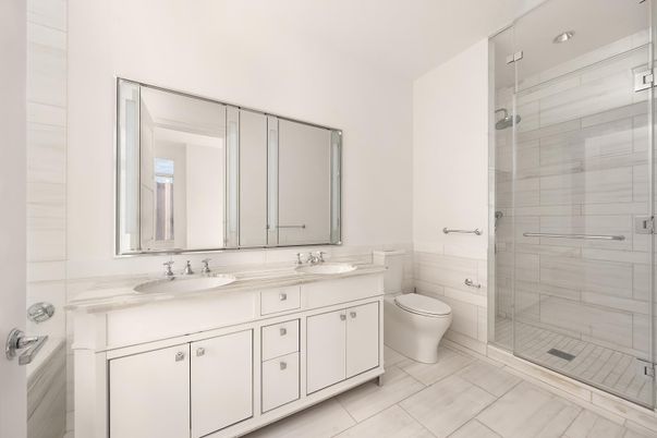 Bathroom, Dual Sink Vanities, Glass Shower, Interior