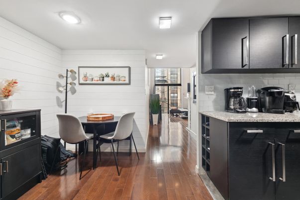 Dining room, Interior, Kitchen, Recessed Lighting, Wood Texture Flooring