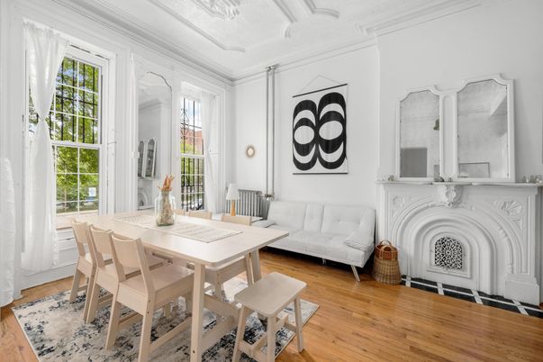 Dining room, Interior, Wood Texture Flooring