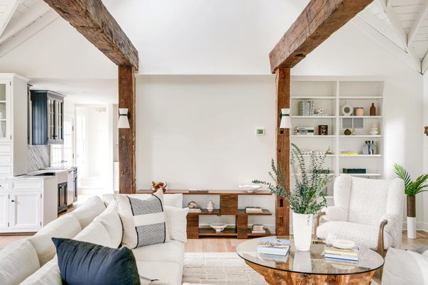 Interior, Kitchen, Living room, Wooden Beams, Wood Texture Flooring