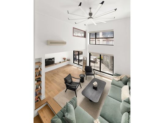 Fireplace, Interior, Living room, Pendant Lights, Wood Texture Flooring