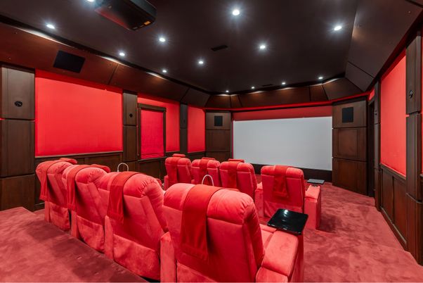 Home Theatre Room, Interior, Projection Screen, Recessed Lighting, Theatre Room