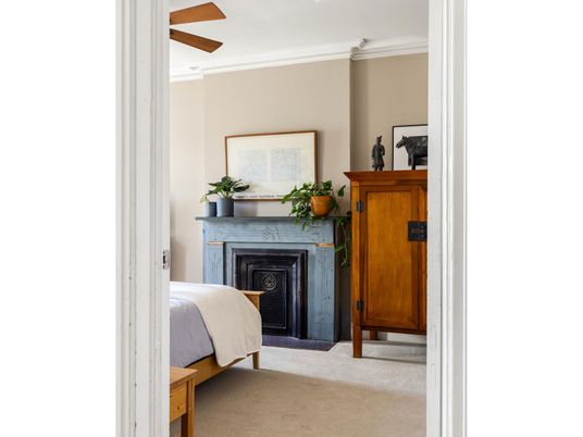 Bedroom, Fireplace, Interior
