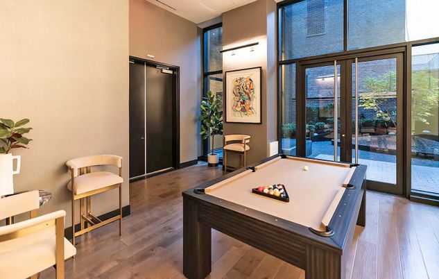 Billiard Table, Game Room, Interior, Wood Texture Flooring