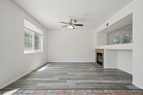 Empty room, Fireplace, Interior, Wood Texture Flooring