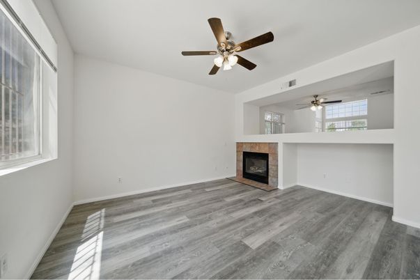 Empty room, Fireplace, Interior, Wood Texture Flooring