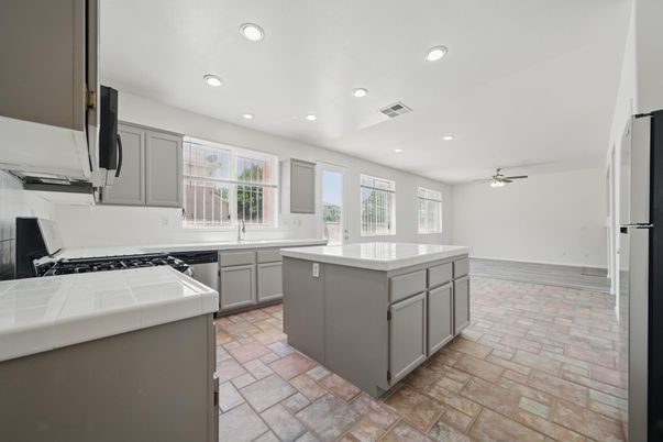 Interior, Kitchen, Recessed Lighting, Tile Countertops