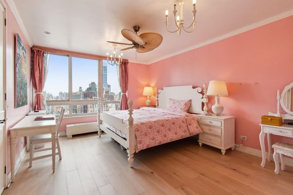 Bedroom, Chandelier, Home Office, Interior, Wood Texture Flooring
