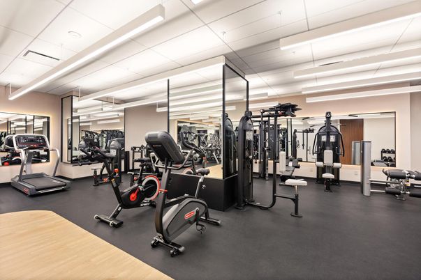 Fitness Equipment, Gym, Interior, Recessed Lighting