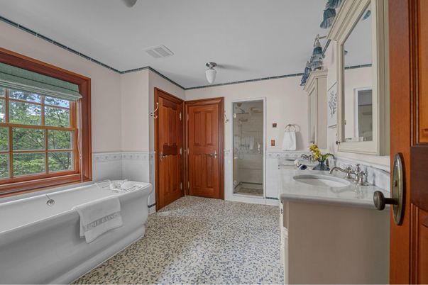 Bathroom, Dual Sink Vanities, Glass Shower, Interior