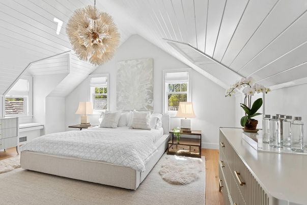 Bedroom, Chandelier, Interior, Wood Texture Flooring