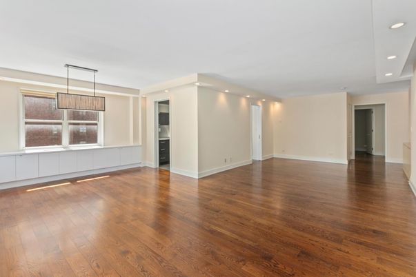 Empty room, Interior, Pendant Lights, Recessed Lighting, Wood Texture Flooring