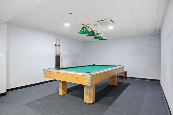 Billiard Table, Game Room, Interior, Recessed Lighting