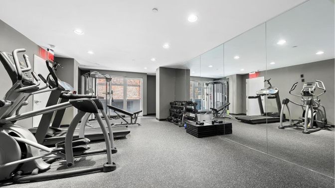 Fitness Equipment, Gym, Interior, Recessed Lighting