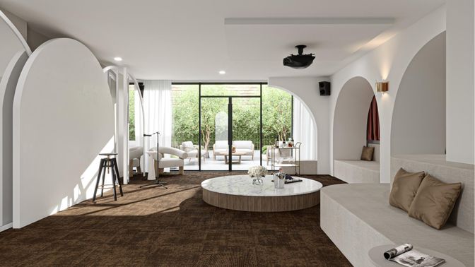 Interior, Living room, Recessed Lighting