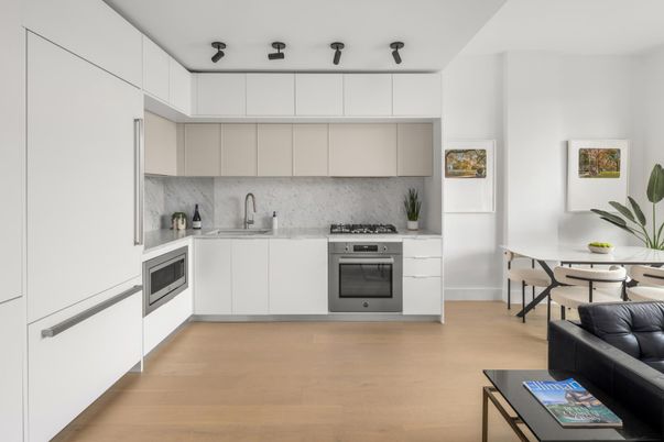 Dining room, Interior, Kitchen, Stainless Steel Appliances, Wood Texture Flooring