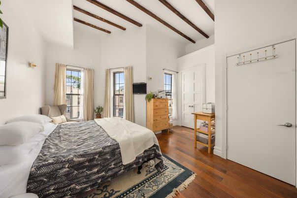 Bedroom, Interior, Wooden Beams, Wood Texture Flooring