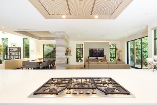 Dining room, Interior, Kitchen, Living room, Recessed Lighting