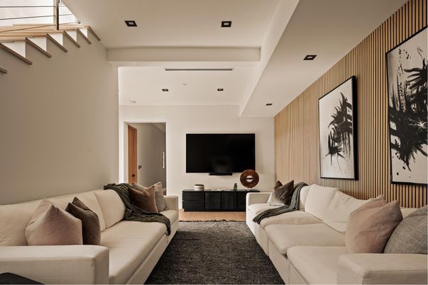 Interior, Living room, Recessed Lighting