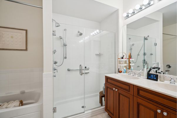 Bathroom, Dual Sink Vanities, Glass Shower, Interior