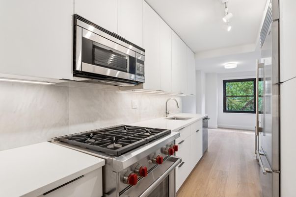 Interior, Kitchen, Stainless Steel Appliances, Wood Texture Flooring
