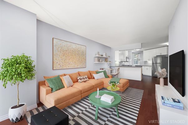 Interior, Kitchen, Living room, Stainless Steel Appliances, Wood Texture Flooring