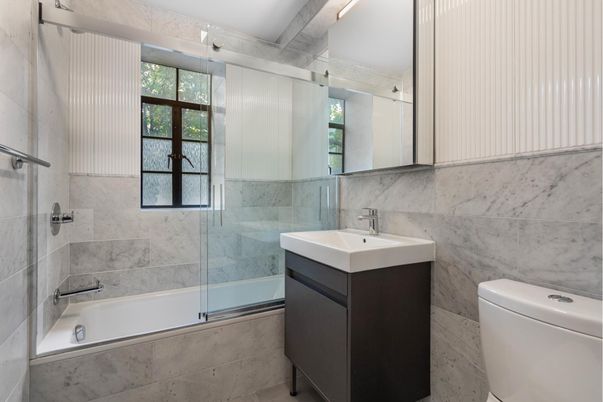 Bathroom, Glass Shower, Interior, Marble Walls