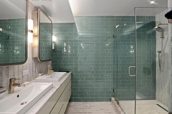 Bathroom, Dual Sink Vanities, Glass Shower, Interior