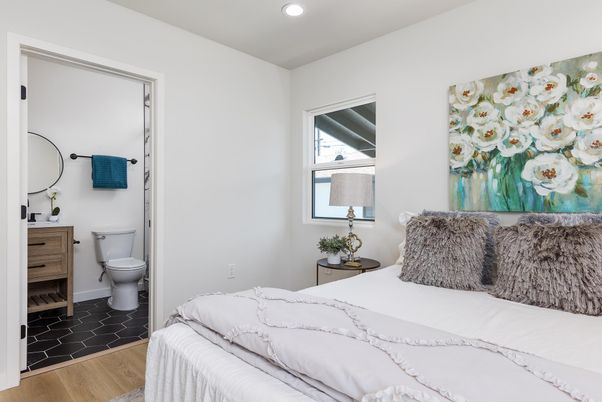 Bathroom, Bedroom, Interior, Recessed Lighting, Wood Texture Flooring