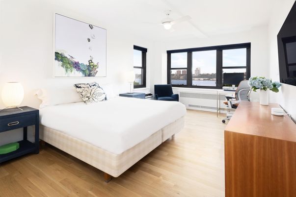 Bedroom, Home Office, Interior, Water, Wood Texture Flooring