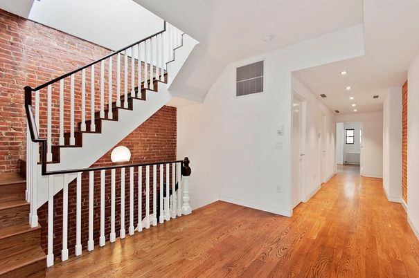 Interior, Recessed Lighting, Stone Walls, Wood Texture Flooring
