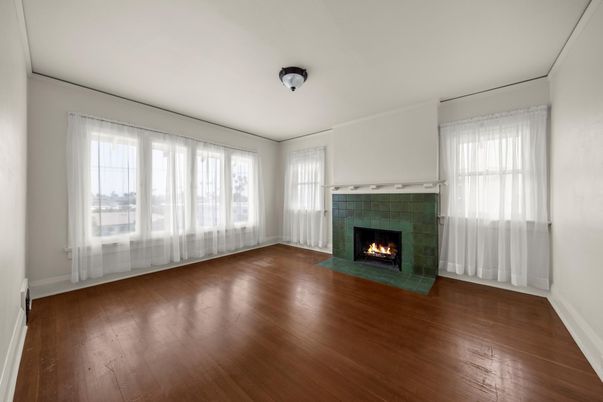 Empty room, Fireplace, Interior, Wood Texture Flooring