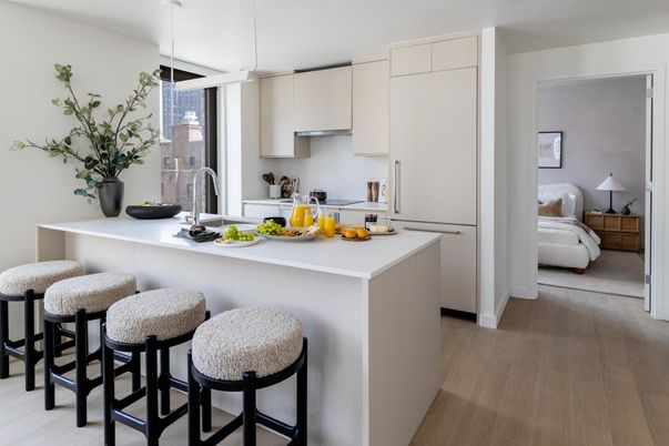 Interior, Kitchen, Pendant Lights, Wood Texture Flooring